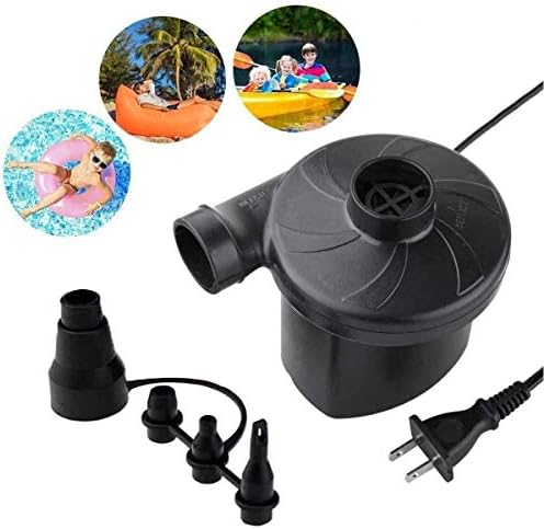 BLUEHRESY Electric Air Pump with 4 Nozzles Black