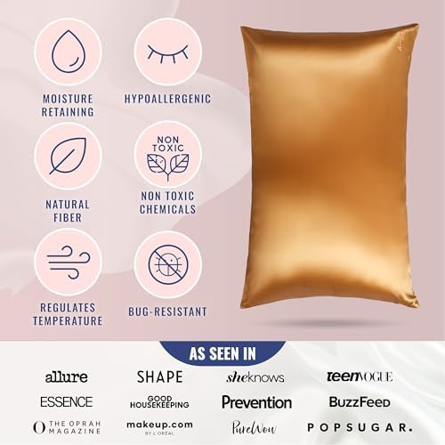 Blissy Silk Pillowcase - 22 Momme 6A Grade Gold Regular Queen King