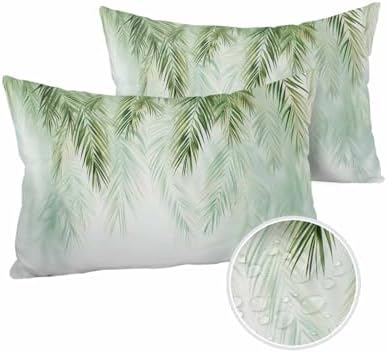 Waterproof Pillow Protector 2 Pack 12x20 Inches with Zipper and Nature Design