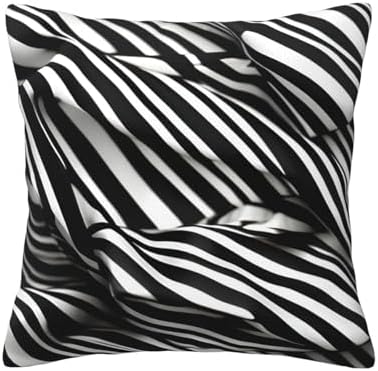 Stripes Throw Pillow CoverSoft 12x12 Inch Square Cushion Case for Couch Bed
