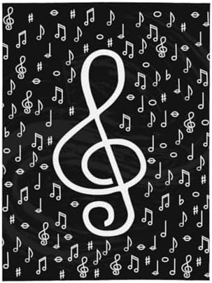 Ultra Soft Fleece Throw Blanket with Musical Symbols