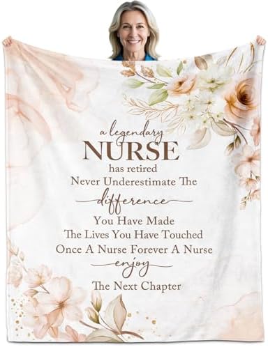 Nurse Retirement Blanket 50x60 Flannel Throw