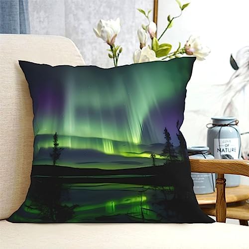 Ogniwo Dark Northern Lights Throw Pillow 12x12 Inch