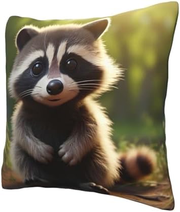 Ogniwo Cute Raccoon Throw Pillow 12x12 Inch 1