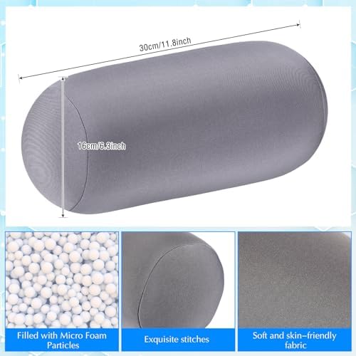 Geelin 2 Pcs Microbead Roll Pillow for Neck and Head Support
