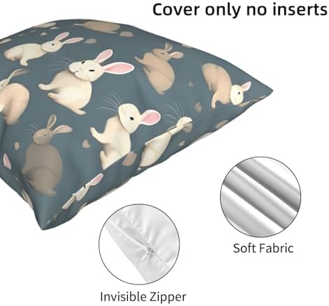 Ogniwo Rabbit Throw Pillow 12x12 Inch Soft Square Cushion Cover