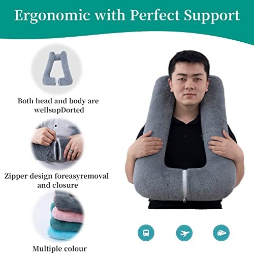 FHSGGP Travel Pillow with Neck Support and Storage Bag