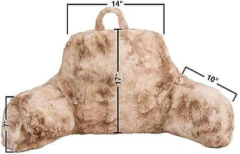 Holawakaka Shags Bed Rest Pillow with Arms - Light Khaki