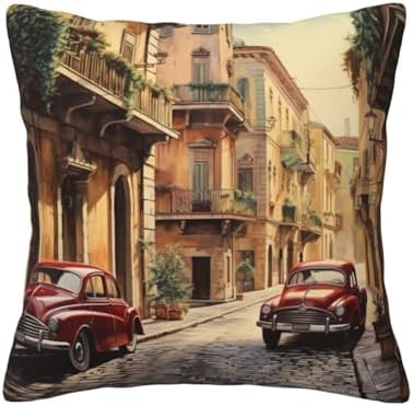 Ogniwo Italian Street Throw Pillow 12x12 Inch Cushion Case