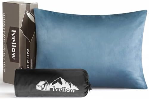 Ivellow Memory Foam Travel Pillow for Camping and Travel