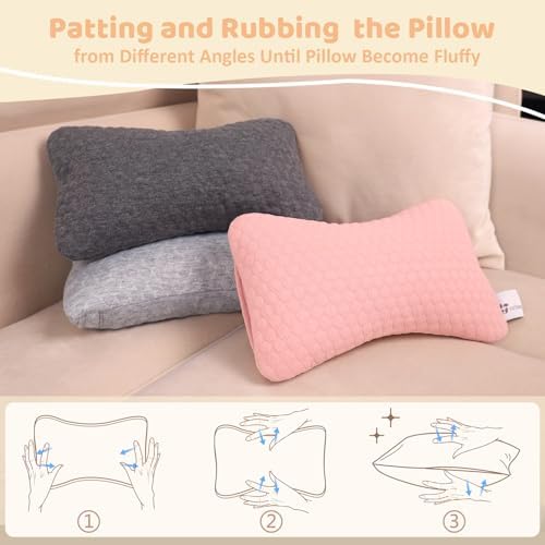 vocheer Mini Travel Pillow - 11x7 Inch Cotton Neck Wrist Support Pillow