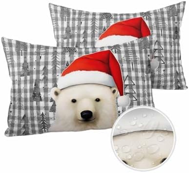 Waterproof Pillow Protector 2 Pack Black Buffalo Bear Design