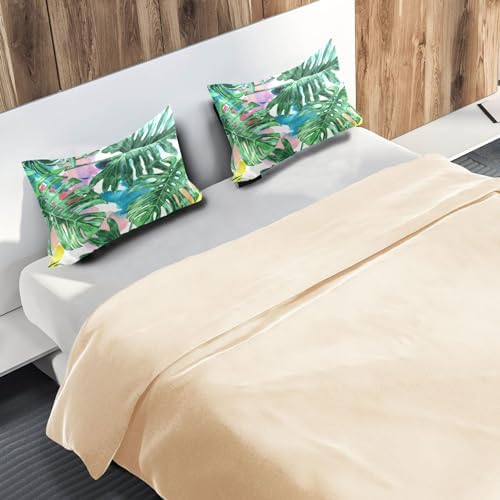 TSENQUE Tropical Leaf Satin Pillow Case