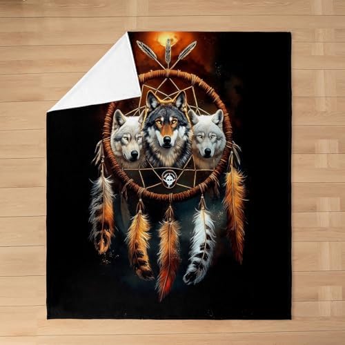 Feelyou Wolf Plush Throw Blanket 50x60