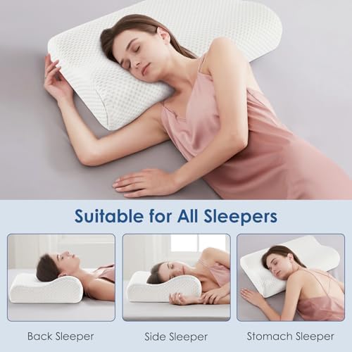 Silkena Contour Memory Foam Pillow with Cooling Cover
