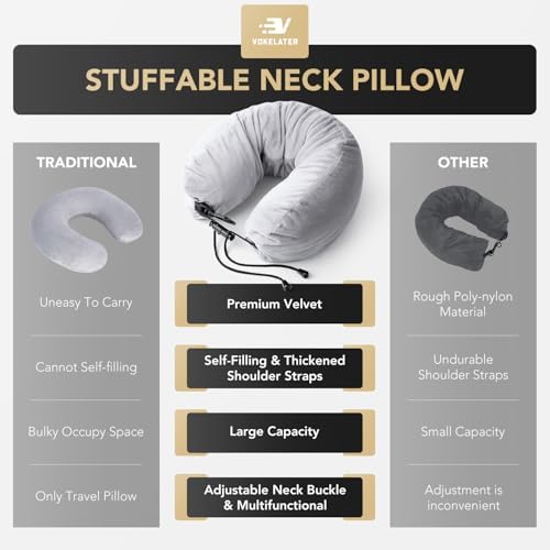 Vokelater Stuffable Neck Pillow Grey
