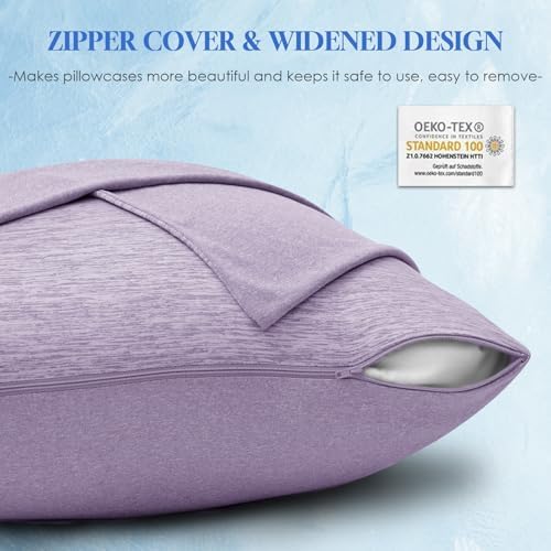 CHOSHOME Cooling Pillow Cases 2 Pack Purple Q-Max 045