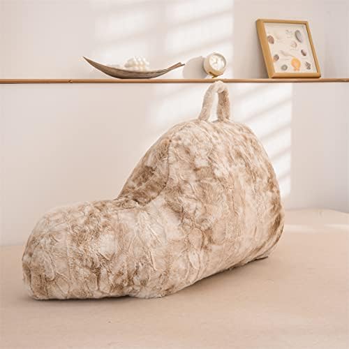 Holawakaka Shags Bed Rest Pillow with Arms - Light Khaki