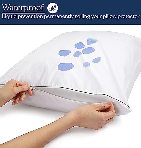 Delara Organic Pillow Protectors GOTS Certified with Zipper