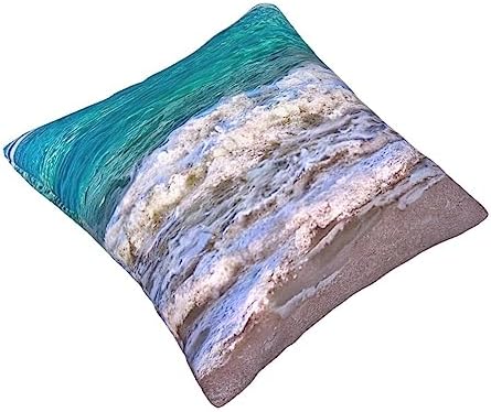 White Beach Tropical Sea Throw Pillow 12x12 Inch