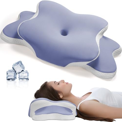SHKJGS Neck Pain Relief Pillow Blue