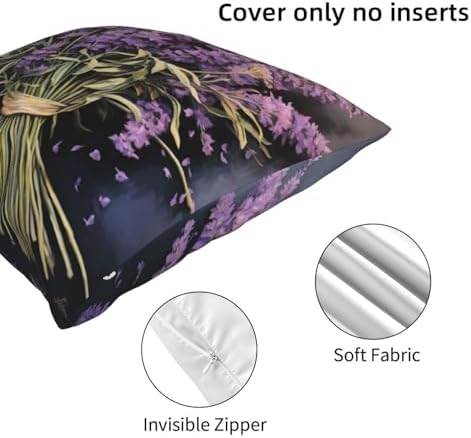 Lavender Bouquet Throw Pillow 12x12 Inch 1