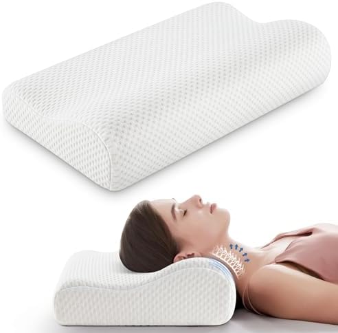 Silkena Contour Memory Foam Pillow with Cooling Cover