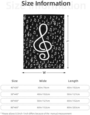 Ultra Soft Fleece Throw Blanket with Musical Symbols