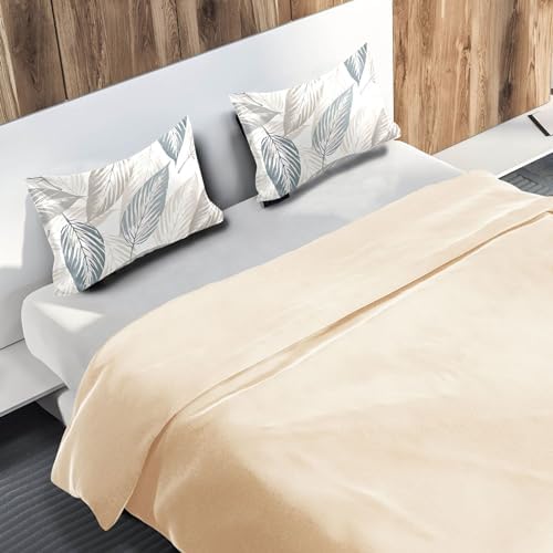 TSENQUE Abstract Leaves Sateen Pillow Cases for Hair and Cooling