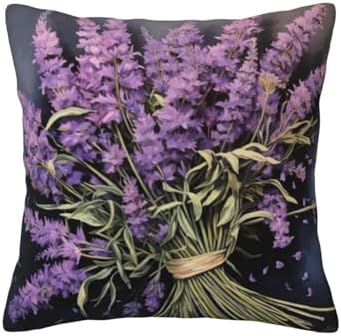 Lavender Bouquet Throw Pillow 12x12 Inch 1