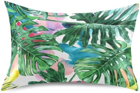 TSENQUE Tropical Leaf Satin Pillow Case
