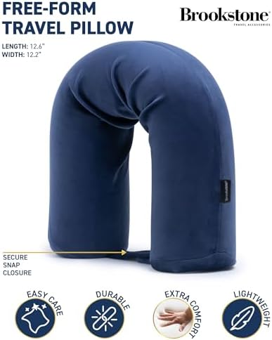 Brookstone Free Form Travel Pillow - Blue 1