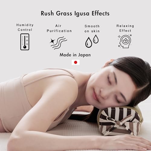 NAJIMI Igusa Pillow - Charcoal Brown Traditional Design