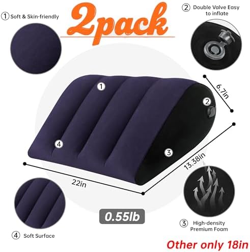 JCDOBEST 2 Pack Portable Inflatable Wedge Pillow