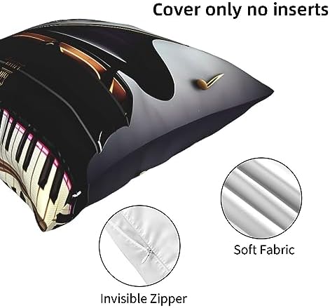 Ogniwo Music Note Pianos Throw Pillow 12x12 Inch