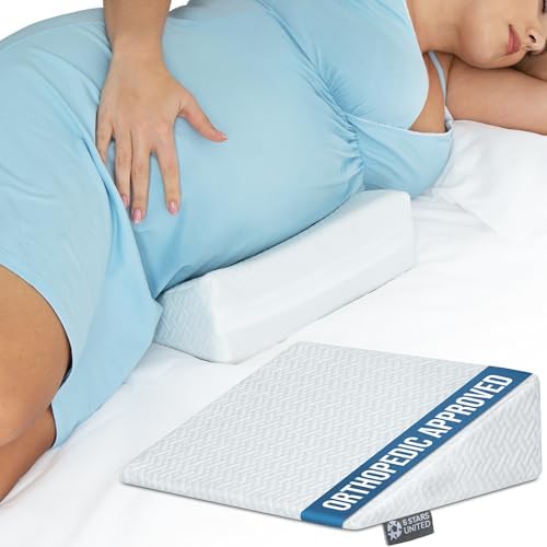 5 Stars United Small Pregnancy Pillow Wedge - White
