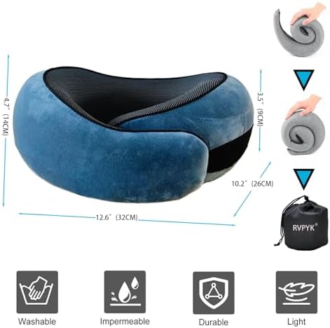 RVPYK Travel Neck Pillow Kit with 3D Eye Mask Earplugs
