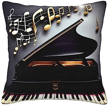 Ogniwo Music Note Pianos Throw Pillow 12x12 Inch