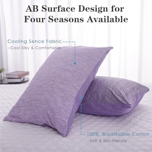 CHOSHOME Cooling Pillow Cases 2 Pack Purple Q-Max 045