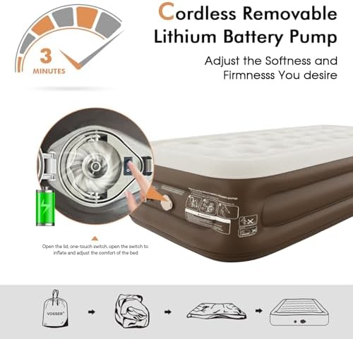 VOSSER Twin Air Mattress with Built-in Pump