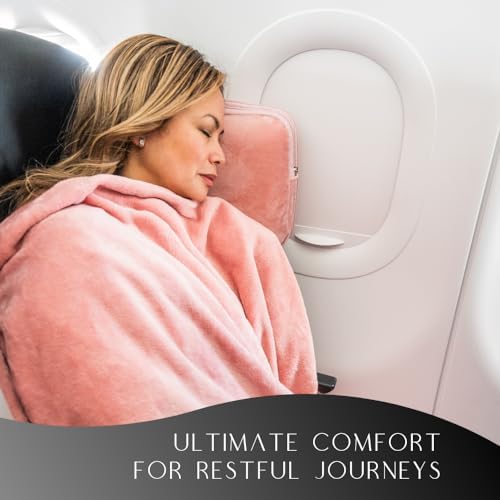 Travellow Travel Pillow and Blanket Set - Pink 1