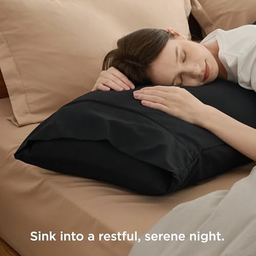 Bedsure King Size Pillow Cases Set of 2 - Black 20x36 inches