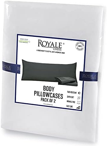 ROYALE LINENS Body Pillowcase 2 Pack - Microfiber Soft Zippered