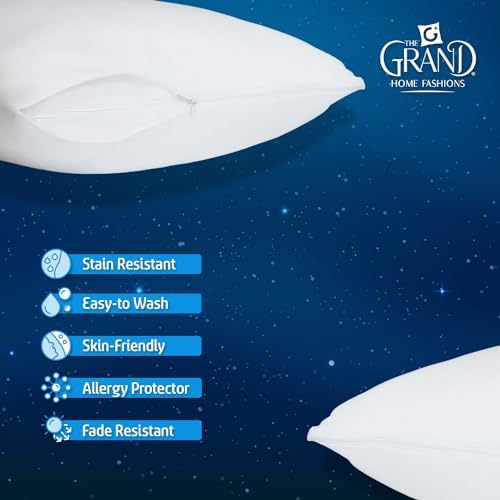 Mastertex Queen Pillow Covers 2 Pack - Zipper Allergy Protector