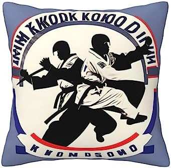 Ogniwo Taekwondo Throw Pillow 12x12 Inch Soft Square Cushion Cover