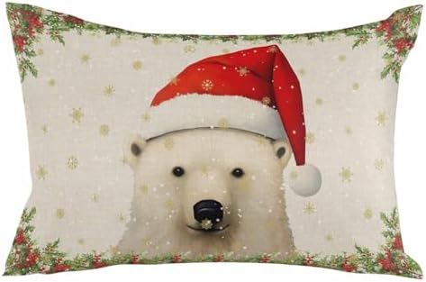 Waterproof Pillow Protector 2 Pack with Christmas Bear Design