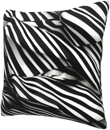 Stripes Throw Pillow CoverSoft 12x12 Inch Square Cushion Case for Couch Bed