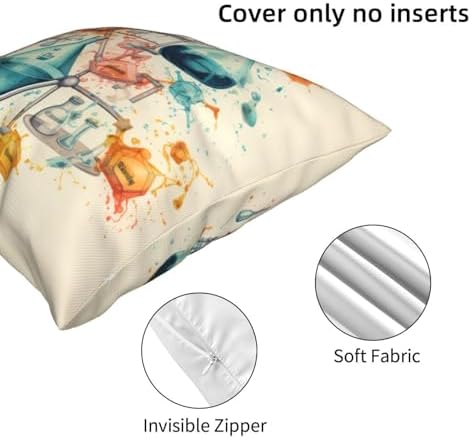 Ogniwo Chemistry Print Throw Pillow 12x12 Inch