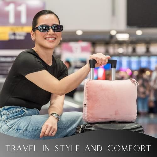 Travellow Travel Pillow and Blanket Set - Pink 1