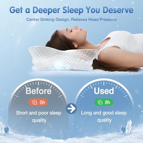 Vuteehy Cervical Neck Pillow for Pain Relief and Cooling Support